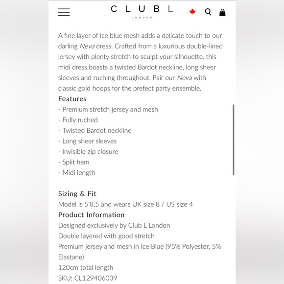 Club L London Neva Blue Midi Maternity Dress - Size 6 - Picture 5 of 6